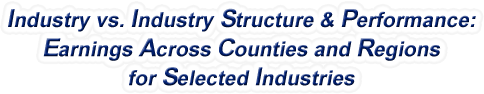 Texas - Industry vs. Industry Structure & Performance: Earnings Across Counties and Regions for Selected Industries